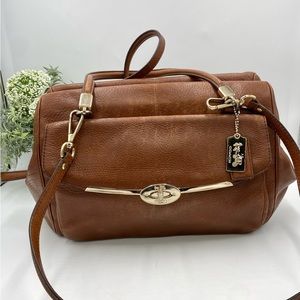 Coach Madison Madeline 25166 Brown Satchel Gold Hardware